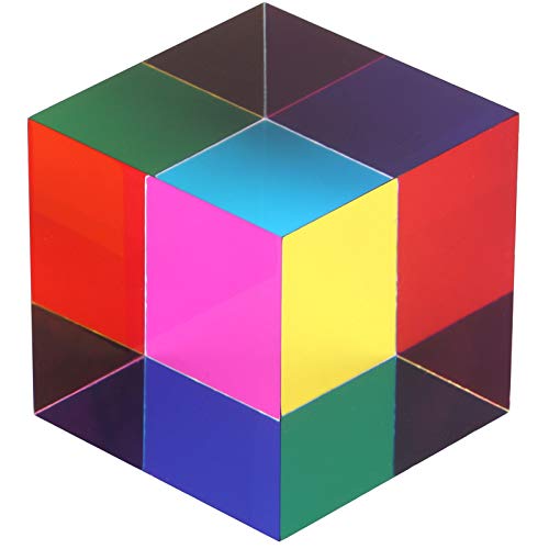 ZhuoChiMall CMY Mixing Color Cube, 50 mm (2 Zoll) Acrylwürfelprisma, CMYcube für Heim- oder Bürodekoration, STEM/STEAM-Spielzeug, Science Learning Cube von ZhuoChiMall