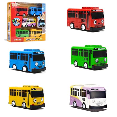 Zhuporn 5 Stück Mini Bus Spielzeug, Zurückziehen Spielzeugautos, Mini Pull Back Spielzeugautos, Kleine Bus Spielzeug, Bus Modell, Spielzeugautos Set für Freunde und Kinder, für Kinder ab 3 Jahren von Zhuporn