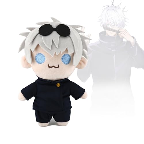 Zhuporn Gojo Satoru Plüschtier, Gojo Plush Doll Figures, 21 cm Gojo and Geto Plush, Anime Figur Plüsch Kopfkissen, Gojo Plüschpuppenspielzeug, Cartoon Plush Toy, Geschenke für Jungen und Mädchen Fans von Zhuporn