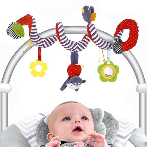 Zhuporn Kinderwagen Spielzeug für Babys, Activity Spirale Spielzeug, Spielzeug zum Fühlen und Greifen, Kinderbett Spiralspielzeug, Babyspielzeug für Bett, Spielzeug Baby Spiral Plüschtier von Zhuporn