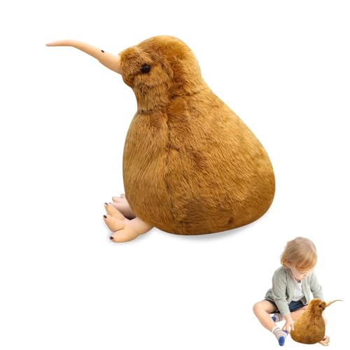 Zhuporn Kiwi-Vogel-Plüschtier, Stofftier Kiwi 20 cm, Stofftier Kiwi Vogel Kuscheltier Plüschtier, Pelzige Kiwi-Plüschpuppe, Kuscheltier Plüschtier Vogel, Geschenke für Erwachsene und Kinder von Zhuporn