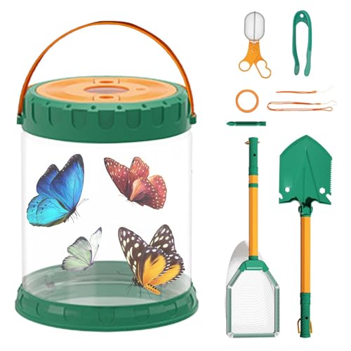 Butterfly Collection Kit, Critter Collection Set, Kinder Butterfly Catcher, 18x18x23cm, einfach zu bedienen, tragbar für Kinder Mädchen von Ziabxhn