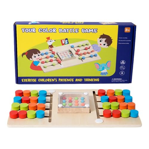 Color Matching Puzzle Toy | Wooden Beads Color Sorting Board Game | Color Recognition Wood Table Game | Two-Player Board Game | Preschool Educational Toy for Kids von Ziabxhn