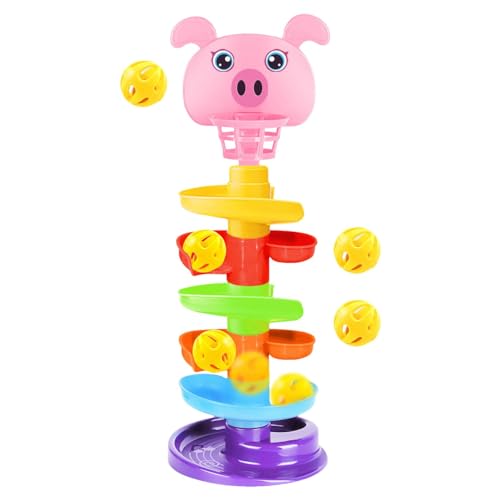 Track Turning Slide Ball Tower | 6 Layers Cute Stacking Tower Toy | Slide Ball Tower with 5 Balls | Educational Preschool Learning Games | Portable Early Developmental Supplies for Kids Learning Toy von Ziabxhn