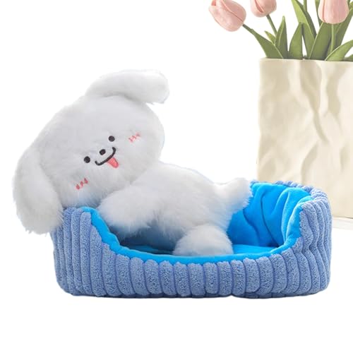 Ziabxhn Ausgestopfter Fuchswelpe, süßes Plüschspielzeug, entzückende kuschelige Puppe, 18 cm, einfach zu bedienen, tragbar für Babys und Kinderjungen und Mädchen von Ziabxhn