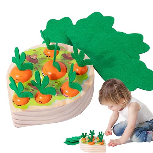 Ziabxhn Carrot Toy | Educational Carrot Harvest Toy | Wooden Educational Fine Motor Toys | Wooden Shape Sorting Matching Puzzle | Carrot Learning Fine Motor for Kids Learning Toy von Ziabxhn