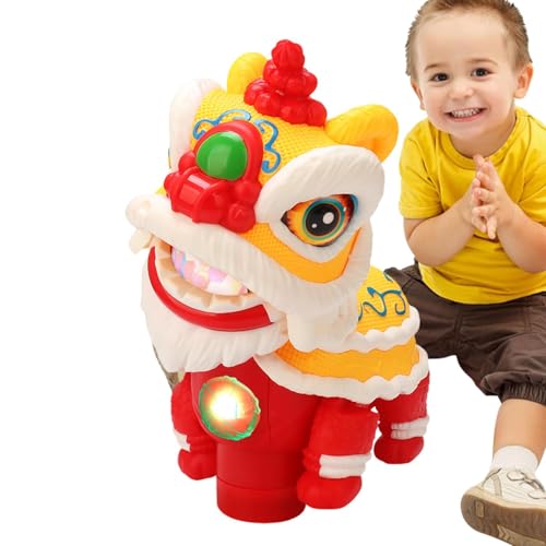 Ziabxhn Chinese Dance Lion Musical Toys | Interactive Kids Toys | Cartoon Dancing Toy Lion | Battery Powered Moving Animal Toy | Holiday Party Supplies for Chinese New Year Decorations von Ziabxhn