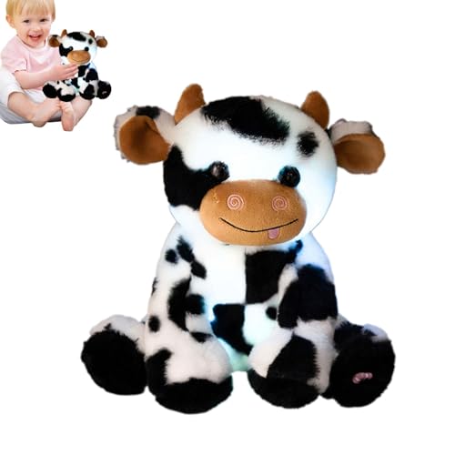 Ziabxhn Cow Stuffed Animal | Stuffed Cow Plush | Colorful Light Stuffed Animal Plush Toy | Cow Doll | Plush Stuffed Toys Funny Kids Stuffed Animals for Kids Bedroom Decoration von Ziabxhn