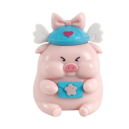 Ziabxhn Cute Animal Figurine | Pigs Figurine Toy | Miniature Figurines Toys | Cute Animal Ornament | Creative Cute Pink Animal Toy | Stylish Pink Animal Figures for Desk von Ziabxhn