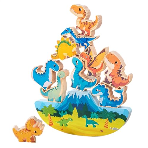 Ziabxhn Dinosaurierbausteine, feine motorische Fähigkeiten Bausteine, hölzerne Dinosaurier -Spielset, 5.2x4.2x1,6 cm, einfach zu bedienen, tragbar für Kinder über 3 von Ziabxhn