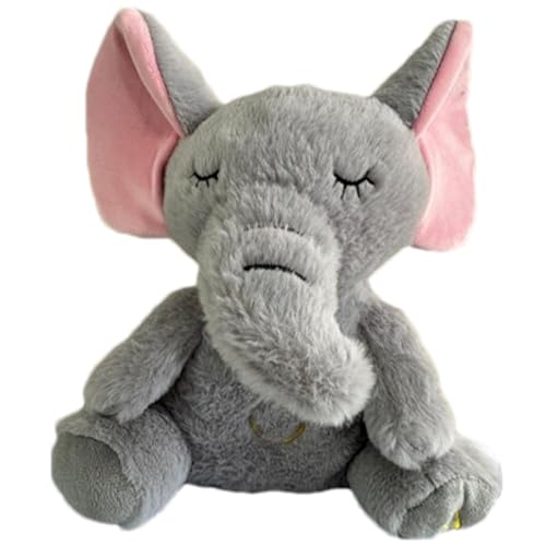 Ziabxhn Elephant Plush Toy | Stuffed Elephant Toy | Musical Stuffed Animals | Elephant Stuffed Animals | Crib Doll Toys | Calming Breathing Feature | Portable Elephant Plush Toy for Bedroom von Ziabxhn