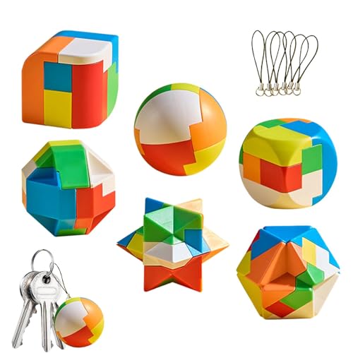 Ziabxhn Gehirn-Puzzle, Denksport-Puzzle für Kinder - 3D-Rätsel-Teaser - Schalten Sie das Interlock 3D Brain Puzzle Teaser Kongming Lock für Kinder frei von Ziabxhn