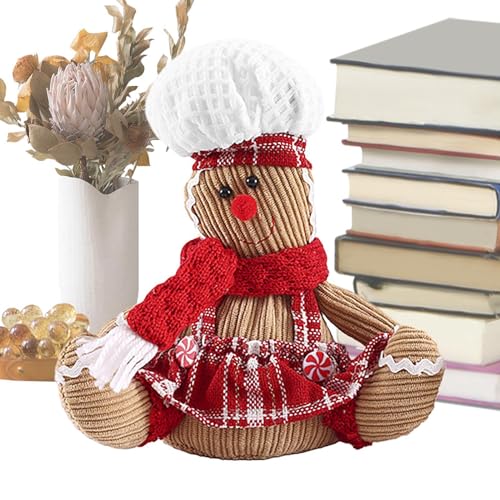 Ziabxhn Gingerbread Plush | Gingerbread Doll | Light Up Gingerbread Toy with Cook Hat | Cookie Plush Doll Christmas Plush Toy | Festive Plush Stuffed Toys for Shelf Table Christmas Tree von Ziabxhn