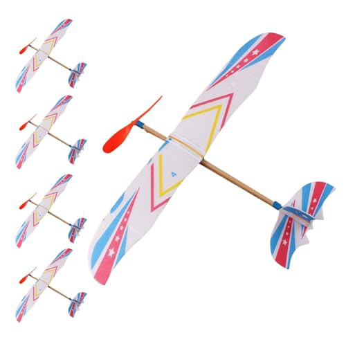 Ziabxhn Gummibandflugzeug, Foam -Flugzeugmodell -Kit, Flugzeugflugzeugflugzeug mit Flugzeugen, 41x31x12,5 cm, einfach zu bedienen, tragbar für Spaß, Spaß, Gartenspiel im Freien zu werfen von Ziabxhn