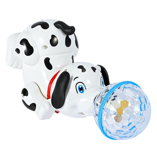 Ziabxhn Interactive Dancing Pet Dog Toy | Singing Stunt Animal Toy | Stunt Toy Dog Heading The Ball with Sound LED | Rotating Electronic Stunt Puppy | Portable Dancing Pet Dog Toy for Kids Toy von Ziabxhn