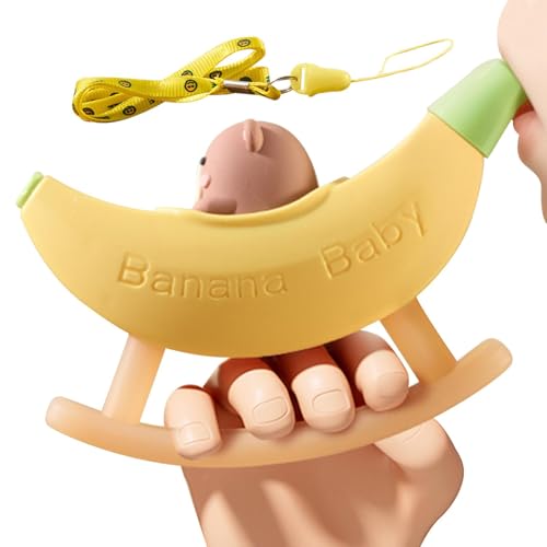 Ziabxhn Kids Whistle | Kid Safety Whistle | Cartoon Noise Maker Whistle | Training Sports Whistles | Silicone Music Whistle Toys | Banana Bear Outdoor Play Whistle with Lanyard Fun for Kids Toy von Ziabxhn