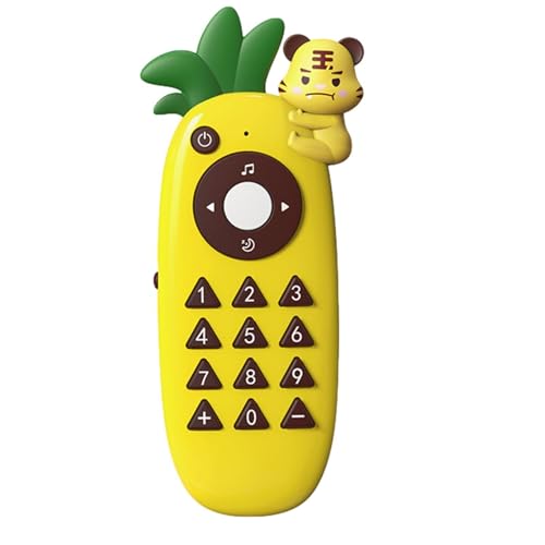 Ziabxhn Kinder-Fernbedienungsspielzeug, vorgetäuschtes Telefon | Cartoon-Ananas-Multifunktionsspielzeug-Fernbedienung mit Sound,-Reisespiele, musikalisches Aufklärungs-Lernspielzeug für und Mädchen von Ziabxhn