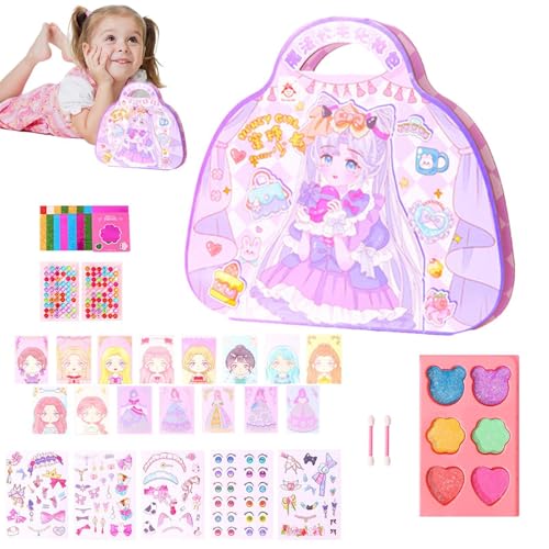 Ziabxhn Make-up-Spielzeug-Set, Spielzeug-Kosmetik-Set für Kinder | Mädchen-Cartoon-Play-Kosmetikset,Prinzessin-Make-up-Set mit Aufklebern, Anziehspiel-Set für Kindergarten, Kindergarten von Ziabxhn