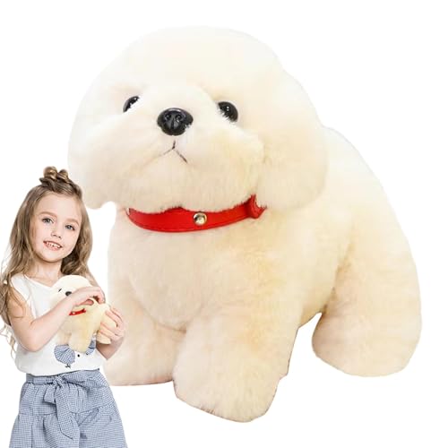 Ziabxhn Plush Toy Bichon Frise | Plush Dog Doll | Simulation Bichon Frise Plush Toys | Realistic Bichon Frise Stuffed Animal | Soft and Cute Dog Plush Toys | Huggable Dog Doll for Bedroom von Ziabxhn