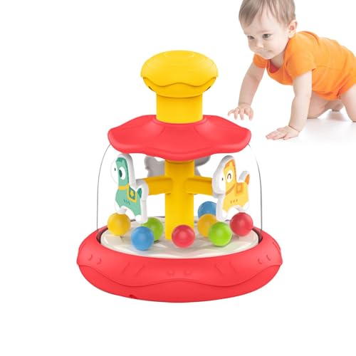 Ziabxhn Press Carousel Toy | Press and Rotate Kids Toy | Lightweight Learning Educational Toy | Sensory Activity Toy | Educational Carousel Toy for Kids Educational Toy von Ziabxhn