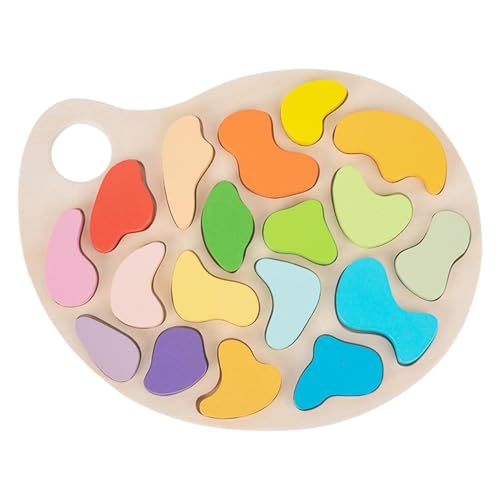 Ziabxhn Shape Matching Wooden Palette | Shape Matching Toy | Wooden Color Shape Sorting Palette | Early Learning Toy | Cognitive Development Parent-Child Interactive Toy for Car & Bedroom von Ziabxhn