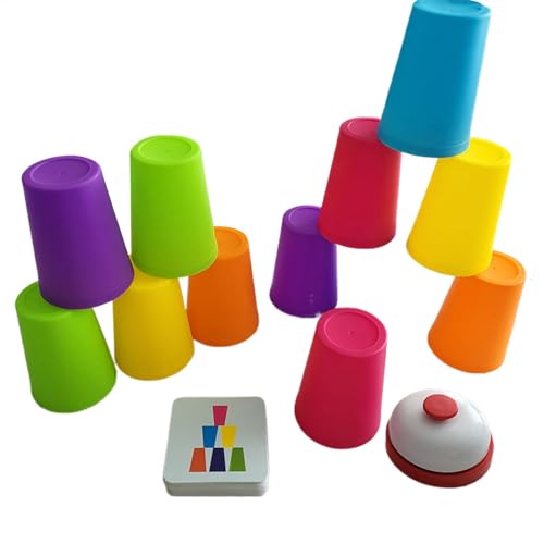 Ziabxhn Stacking Nesting Cups Toys | Stacking Cup Set | Funny Interactive Stacking Nesting Cups | Quick Cups Games | Portable Learning Toys for Fine Motor Skills & Hand-Eye Coordination von Ziabxhn