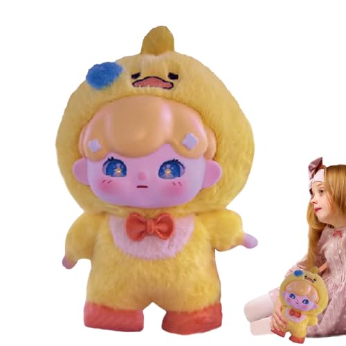 Zibeem Actionfigur Plüsch, gefüllte Mädchenpuppe | Actionfigur Anime-Puppe im Cartoon-Tier-Pyjama,Trendiger, kreativer Stofftier-Schlüsselanhänger zum Sammeln für Schlüssel, Telefone von Zibeem