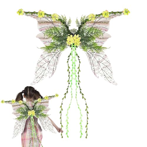 Zibeem Feenflügel - Verstellbares Flügelkostüm,Mädchen Kostümzubehör Für Party Cosplay Fasching Weihnachtsfest Zibeem Feenflügel - Verstellbares Flügelkostüm,Mädchen Kostümzubehör Für Party Cosplay Fasching Weihnachtsfest von Zibeem