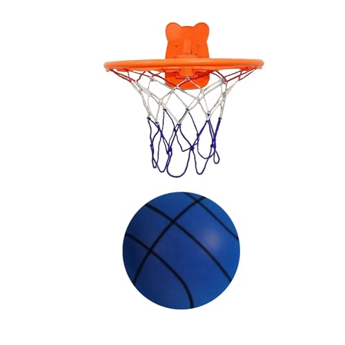 Zibeem Leiser Basketball-Indoor-Trainingsball – Unbeschichteter Hochdichter Schaumstoffball Mit Korb, Schaumstoff-Basketball-Dribbling Für Leise Indoor-Sportarten | Indoor Leiser Basketball von Zibeem