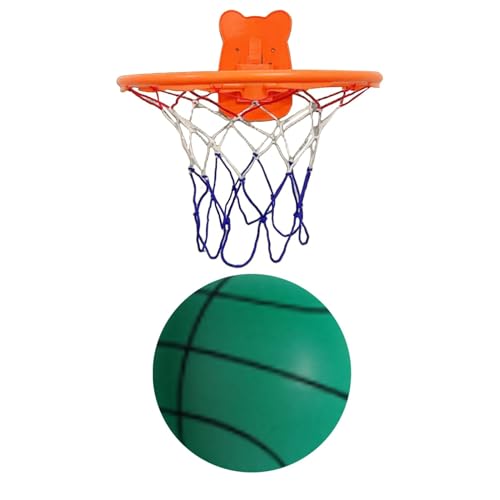 Zibeem Leiser Basketball-Indoor-Trainingsball – Unbeschichteter Hochdichter Schaumstoffball Mit Korb, Schaumstoff-Basketball-Dribbling Für Leise Indoor-Sportarten | Indoor Leiser Basketball von Zibeem