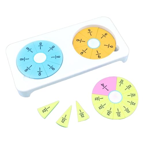 Zibeem Mathematikfraktionskacheln, Fraktionsfliesen | Mathematikmanipulationen im Klassenzimmer | Farbcodierte Lehrhilfen, Bildungsressourcen für Heimschule, Vorschullernwerkzeuge von Zibeem