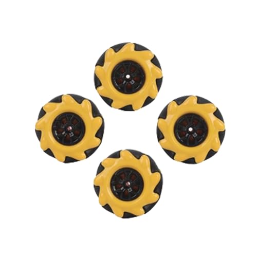 Zibeem Mecanum Wheel Roboterautoteile,Mecanum Wheel Car Kit,Mecanum Wheels Omni Wheels | 2 Paar 48-mm-Spielzeugkomponenten, omnidirektionales Rad, Ersatzteile für intelligente Roboterautos von Zibeem