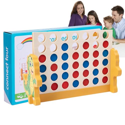 Zibeem Schachbrettspiel, Schachbrett,Eltern-Kind-Brettspiele | 4-in-Einer-Reihe-Tischspiel und Holzspiele-Set, Brettspiele mit 4 Reihen, Strategie-Holzbrettspiele für Kinder und Erwachsene von Zibeem