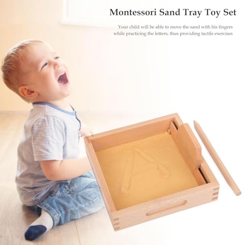 Zibeem Schreibsandtablett,Schreibsandtablett für Kinder - Sand-Tracing-Tablett, Sandtablett aus Holz zum Schreiben von Buchstaben und Zahlen von Zibeem