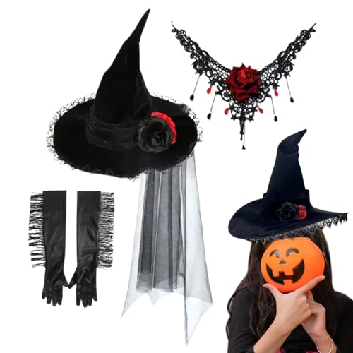 Zibeem Schwarzer Hexenhut | Halloween Hexenhut | Kostümzubehör Outfit Cosplay Deko Zuhause Eingangsbereich Geister Maskerade Zibeem Schwarzer Hexenhut | Halloween Hexenhut | Kostümzubehör Outfit Cosplay Deko Zuhause Eingangsbereich Geister Maskerade von Zibeem