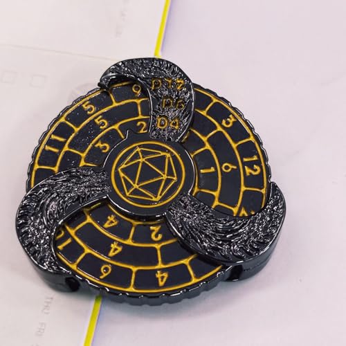 DND Roulette-Spinner mit geschnitztem Muster, graviertes Drachenbuchstaben- und Zahlenmuster, gemischte Scheibe für Tischspiele, nachhaltiger Spiel-Spinner von Ziennhu