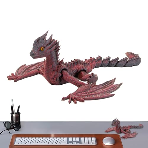 Drachenornament mit 3D-Druck – Drachen-Spielzeug mit 3D-Druck, Drachen-Figur, dekorative Drachen-Fingerpuppe, Drachenmodell mit flexiblen Gelenken von Ziennhu