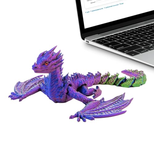 Drachenornament mit -Druck – Drachen-Spielzeug mit -Druck, Drachen-Figur, dekorative Drachen-Fingerpuppe, Drachenmodell mit flexiblen Gelenken von Ziennhu