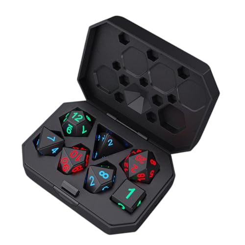 Leuchtendes Würfel-Set | Shine Light Up Dice - Leuchtendes Würfelspiel zum Laden - Polyedrisches Würfelspiel für Tischspiele mit wiederaufladbarer Box für Männer und Frauen, Rollenspiel von Ziennhu