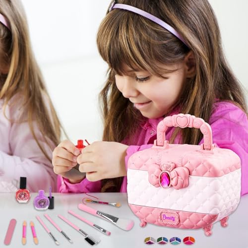 Make-up-Set für Kinder, für Mädchen, tragbare Kosmetiktasche, Prinzessinnen-Kosmetik-Set, lustiges Rollenspiel, für kleine Mädchen von Ziennhu