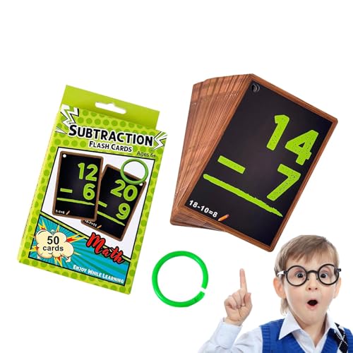 Mathematische Karte für Mathematische Flash-Karten für den Kindergarten | Addition und Subtraktion Flash-Karten, Flash-Karten, 50 mathematische Karten insgesamt für Kindergarten und Kindergarten von Ziennhu