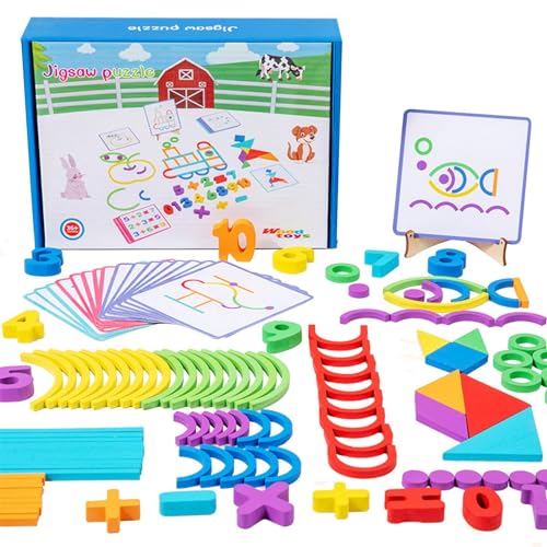 Montessori Spielzeug, Puzzles, Montessori Holz Kinderspielzeug, Denkaufgabe zum Lernen im Vorschulalter, Stiel-Lernspielzeug für Geburtstag, Ostern, Kindertag von Ziennhu