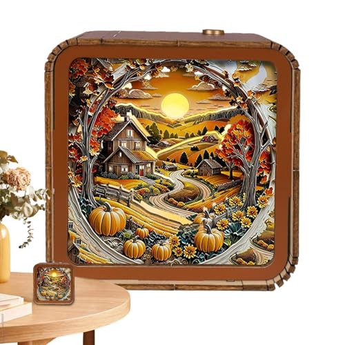 Puzzles aus Holz – Nachtlicht Puzzles – Puzzle aus Holz mit LED-Licht – tragbare Kunstlampe – Puzzles aus Holz LED Nachtlicht kabellos Puzzlespielzeug Nachtlicht für Geburtstag von Ziennhu