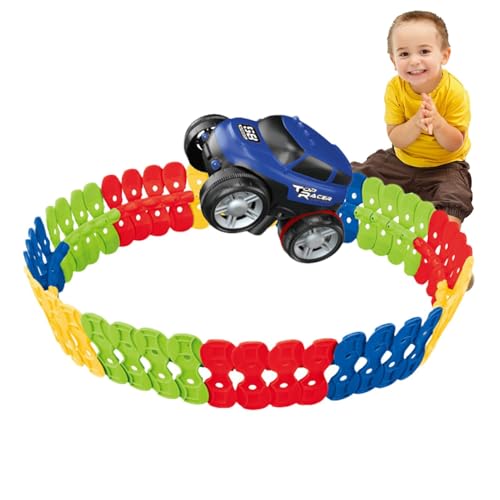 Rennwagen-Strecken-Set, Auto-Strecken-Spielzeug-Set - Veränderbares lustiges Rennauto-Streckenspielzeug - Flexible Rennstrecke, frühpädagogisches Spielzeug für Zuhause, Kindergarten, Kindergarten von Ziennhu