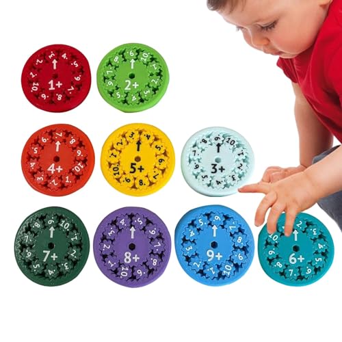 Spinners Math Fidget | Sensorischer Math Fact Spinner | 9-teiliges Zählen Spielzeug für Kinder | Hand-Spinner für sensorische Multiplikation | Lernspielzeug für Mathematik von Ziennhu