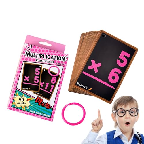 Subtraktions-Flashkarte, Multiplikations-Flash-Karten | Mathematische Spiele für Kinder | Flash-Karten, 50 Mathematikkarten insgesamt für Kindergarten und Kindergarten von Ziennhu