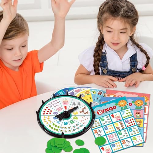 Ziennhu Bingo-Spiele, Familienbingo-Spiel für Erwachsene und Kinder, Wiederverwendbare Zähl- und Assoziationsfähigkeitsspiele, lustiges Familienspiel, entwickelt Fähigkeiten von Ziennhu