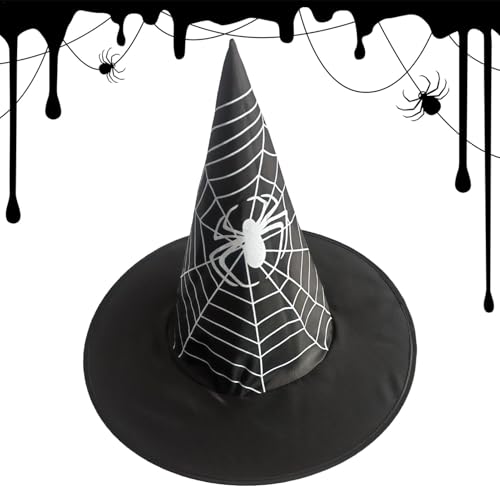 Ziennhu Hexenhut Ornament - Schwarzer Hexenhut Zauberer Hüte | Halloween Kostüm Hexe Zubehör Caps Fancy für Halloween Party Hof Dekoration von Ziennhu