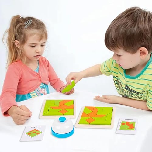 Ziennhu Tangram Puzzle, Holzpuzzle Tangram, klassisches Tangram-Formpuzzle, Lernspielzeug mit bunten Formen, Logikspiel, STEM-Spielzeug, Geschenk für Lernspielzeug von Ziennhu