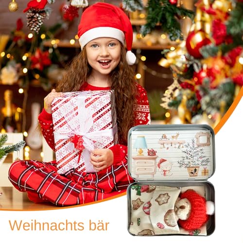 Ziennhu Taschenbär, Taschenbär- Weihnachtsplüschpuppe - Taschenbär-skarten-Set, Weihnachtsbox-Bär-Plüschpuppe, weiche Stoffpuppen-Plüschtiere für Kinder Ziennhu Taschenbär, Taschenbär- Weihnachtsplüschpuppe - Taschenbär-skarten-Set, Weihnachtsbox-Bär-Plüschpuppe, weiche Stoffpuppen-Plüschtiere für Kinder von Ziennhu